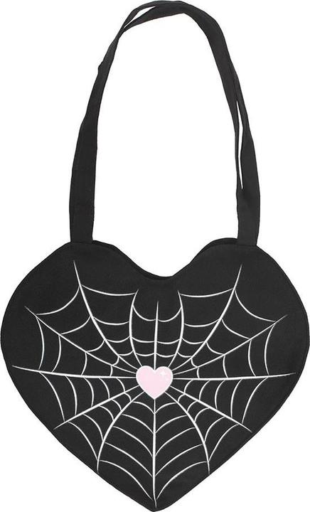 Something Different Tragetasche Spinnennetz Herz Satin