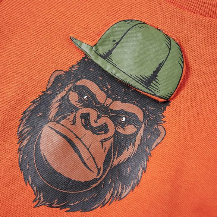 Actual product image VidaXL Children's sweatshirt dark orange 140,Material: 92 % cotton (140)