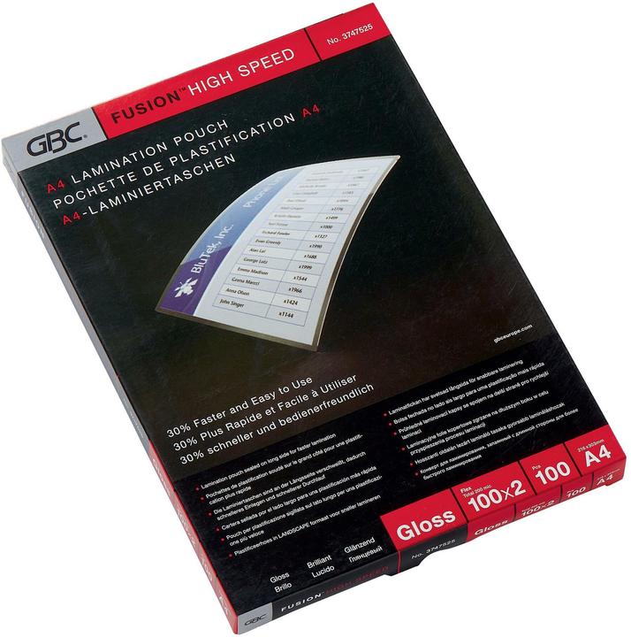 Actual product image GBC HIGH SPEED POUCH - Hot laminating foil pouches (A4, 100 Piece, 200 µm)