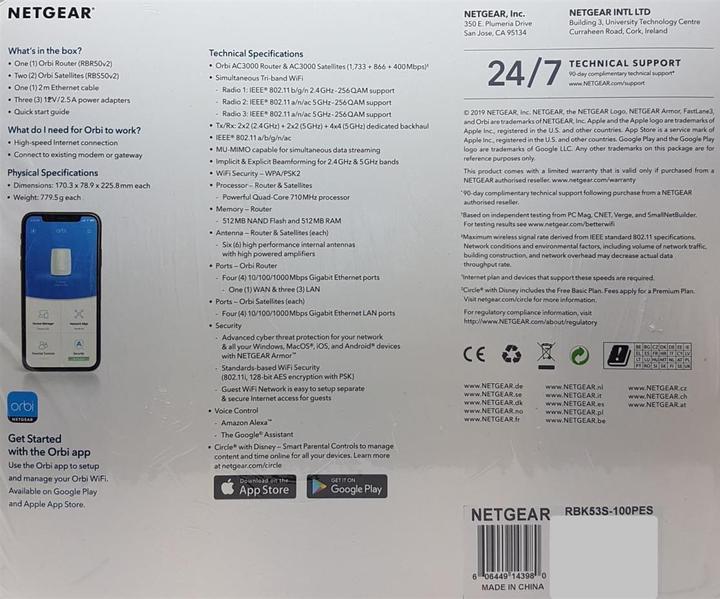 Actual product image Netgear Orbi Armor RBK53S Mesh Wi-Fi set
