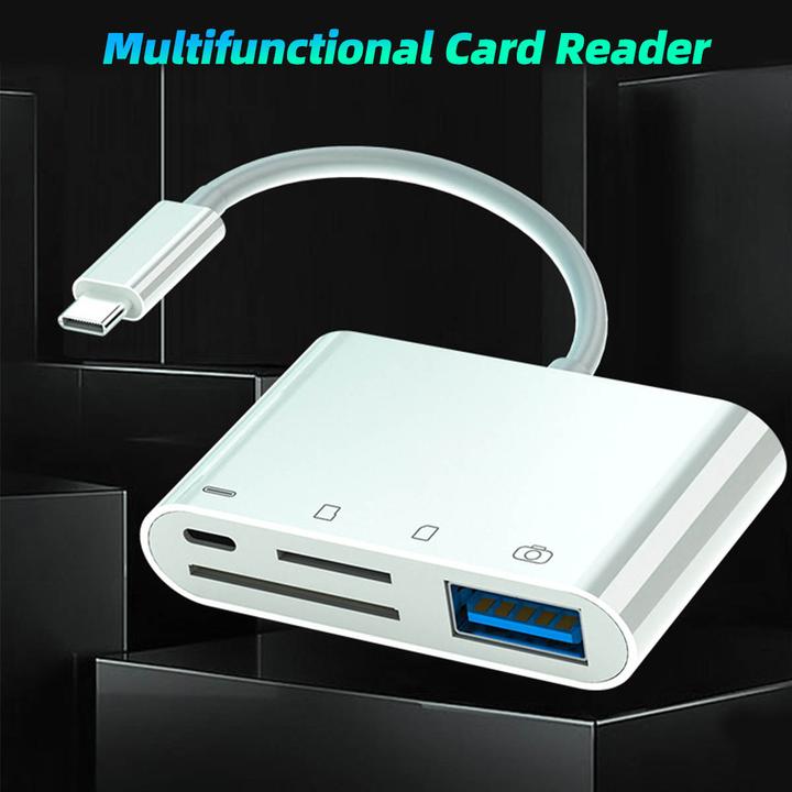 Actual product image PhoneLook Lecteur USB-C vers cartes mémoire SD & Micro-SD et USB (4 en 1) pour MacBook & iPad