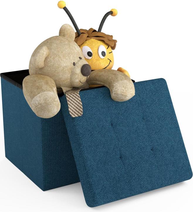 Produktbild Intirilife Sitzhocker 30x30x30 cm in OZEAN BLAU