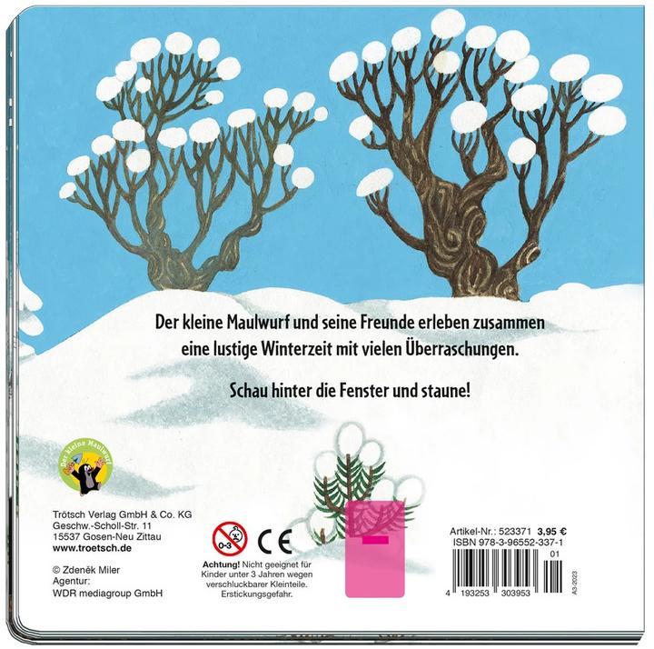 Image du produit Der kleine Maulwurf Winter-Fensterbuch (Allemand, Zdenek Miler, Maison d'édition Trötsch, 2023)