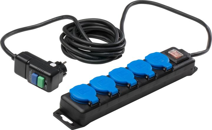 Image du produit Hora eTec AS Schwabe 38604 Rallonge électrique noir/bleu 4,5 m avec disjoncteur différentiel (38604) (5 x, CEE 7/3, 4.50 m)