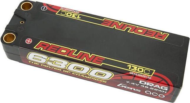 Immagine prodotto Gens Ace Batteria LiPo Redline Series 6300mAh 7.4V 130C 2S2P HardCase 70 (11.10 V, 6500 mAh)