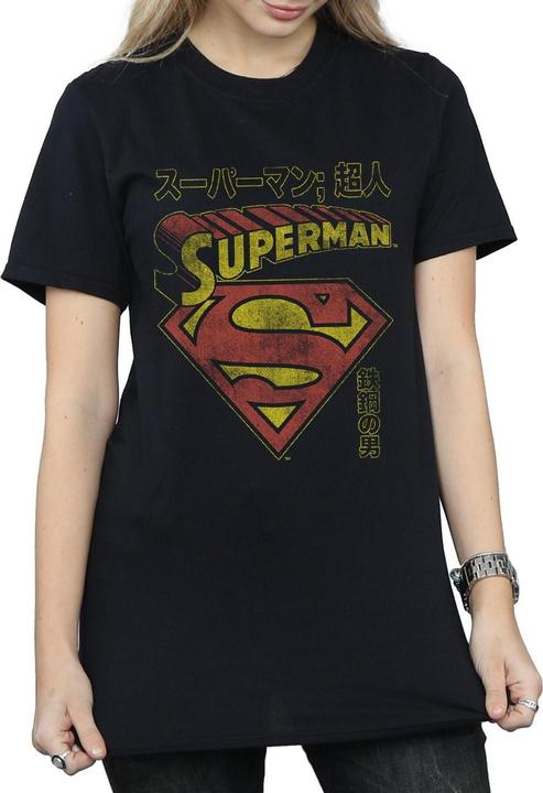 Actual product image Womens/Ladies Superman Shield Cotton Boyfriend T-Shirt (L)