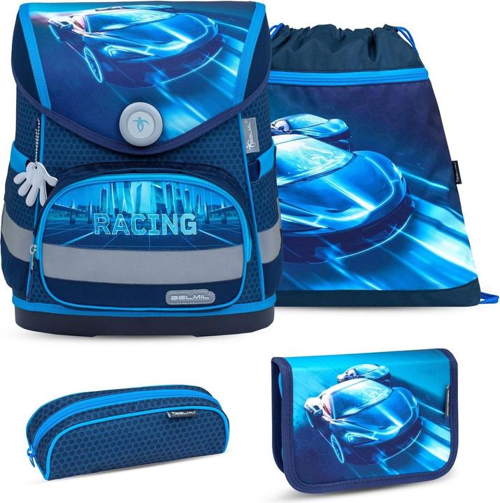 Produktbild Belmil COMPACT Schulrucksack-Set Racing Neon (19 l)