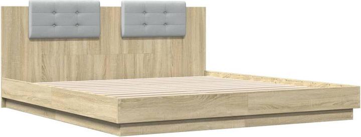 Actual product image VidaXL Bed frame with Sonoma oak headboard (200 x 200 cm)