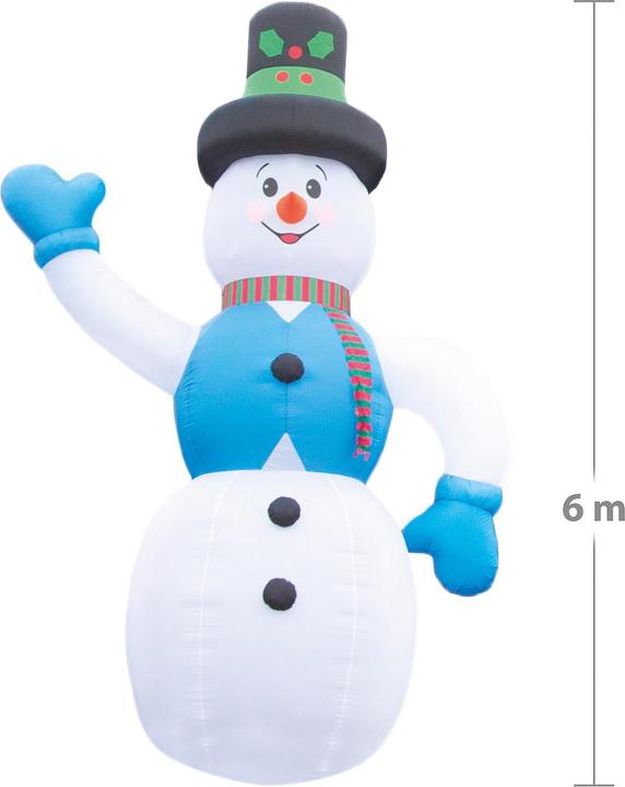 Image du produit Infactory Bonhomme de neige XXL autogonflant avec éclairage intérieur LED, 6 m, IP44