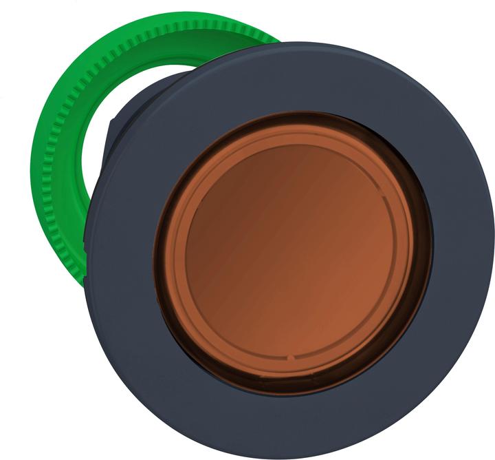 APC Front element pushbutton, flat, ø30mm, IP 69 K, with LED, orange, flush, latching