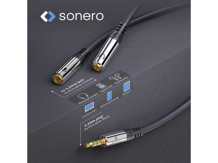 Image du produit Sonero Câble audio jack 3,5 mm - jack 3,5 mm 0,25 m (0.25 m, Jack 3,5 mm (AUX))