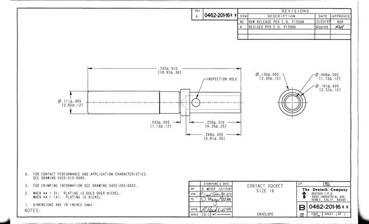 Actual product image Kalitec 100 pieces DEUTSCH 0462-201-16141 DT Socket contact turned nickel-plated 0.5-1.3mm² Size 16