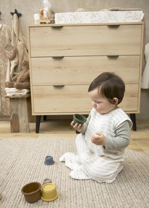 Image du produit Meyco Baby Stripe sac de couchage - mousseline - vert tendre - 110cm (110 cm)