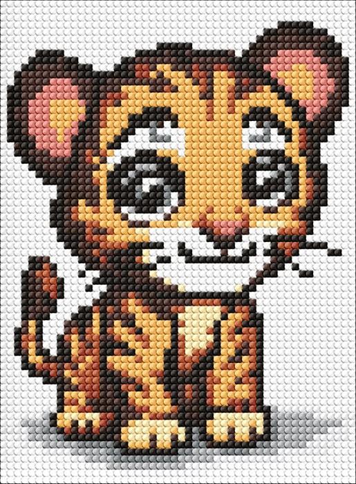 Actual product image Ideyka Diamond Painting - Kleine Raubkatze 15 x 20 cm