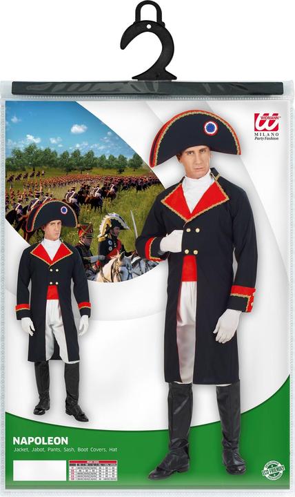 Produktbild Widmann Napoleon Bonaparte Schlacht Uniform mit Jacke, Jabot, Hose, Gürtel, Stiefelüberzieher, Hut (M)