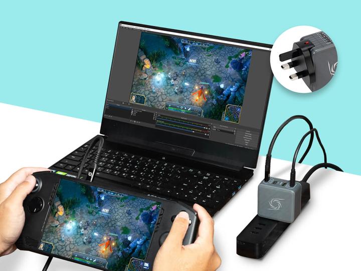 Actual product image AVerMedia Charging dock, EliteGO (GC313Pro) Black, 100W GaN, HD (Mac)