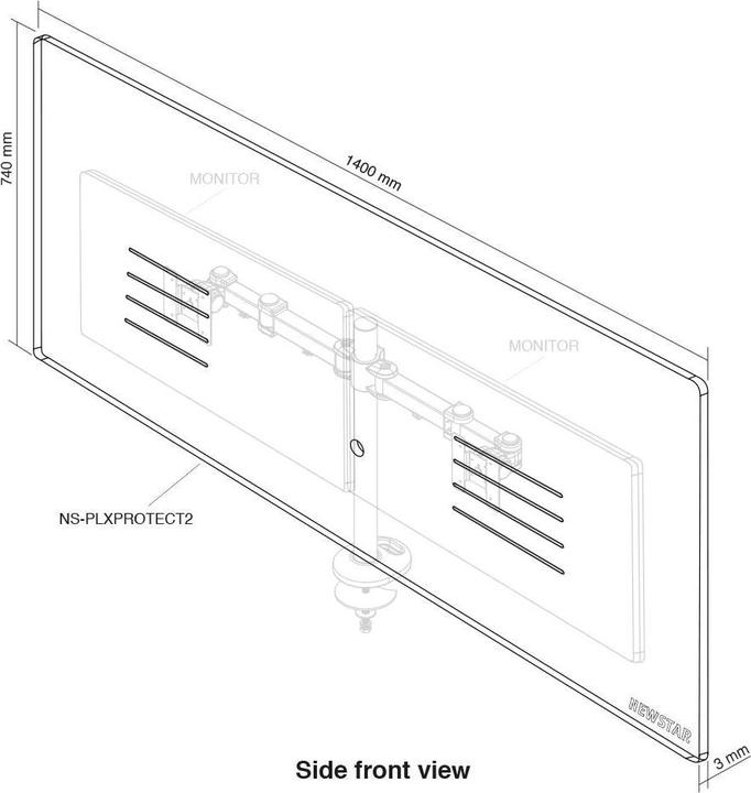 Produktbild Neomounts Schutzscheibe NS-PLXPROTECT2 (Tisch, 27.01")