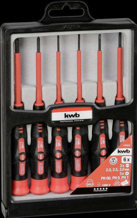 Actual product image kwb Professional precision screwdriver set 6 pcs. (Port, Phillipps cross recess (PH))