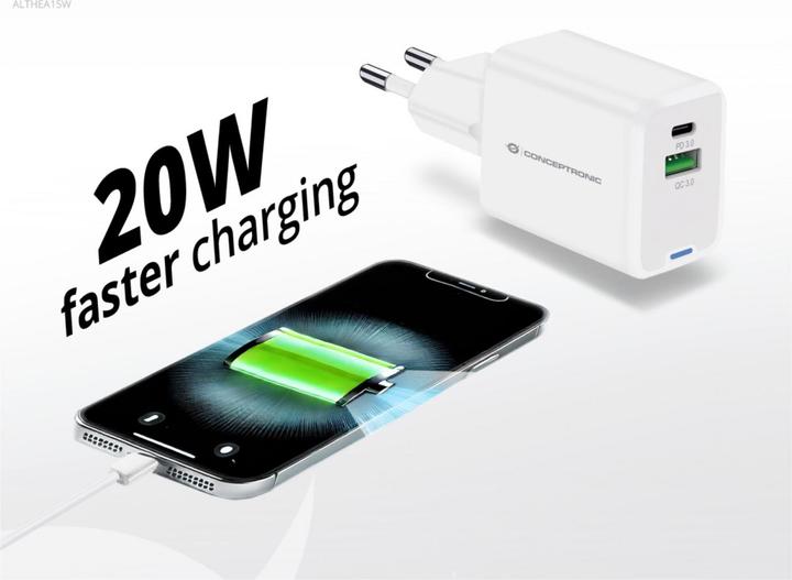 Actual product image Conceptronic Charger 2Port 20W,1xUSB-C,1xUSB-A Desk PD ws (20 W)