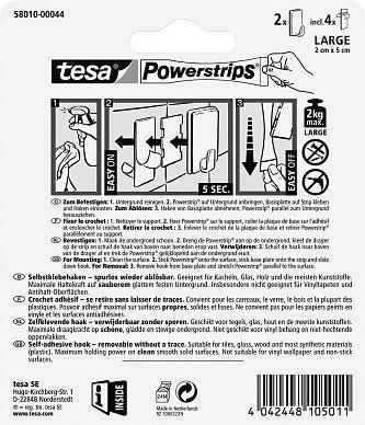 Actual product image tesa Powerstrips Hook large Classic