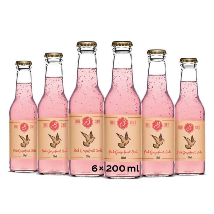 Immagine prodotto Three Cents Soda al pompelmo rosa (6 x 20 cl)