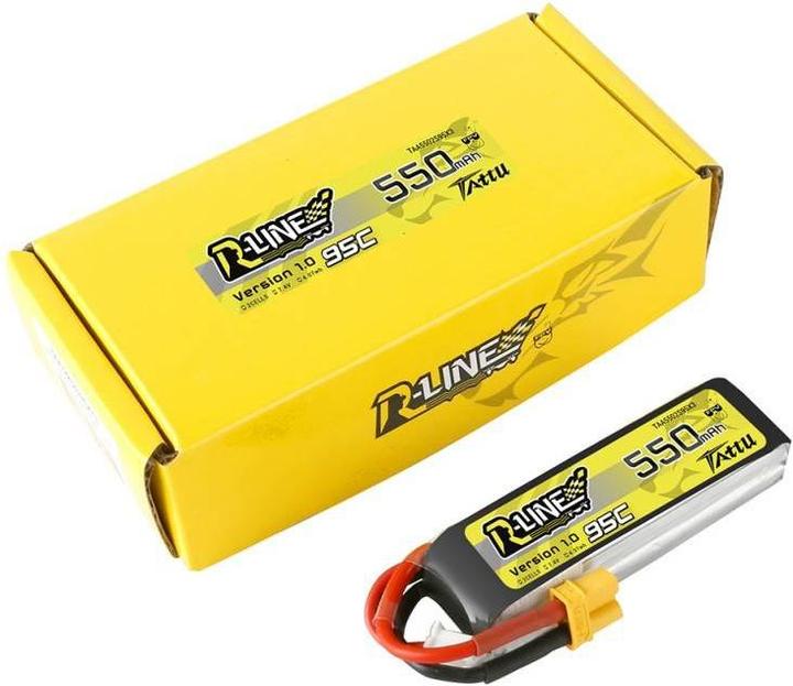 Image du produit Tattu R-Line 550mAh 7.4V 2S1P 95C Lipo Battery (7.40 V, 550 mAh)