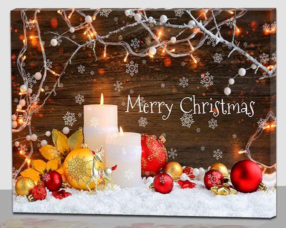 Actual product image GuGus LED Bild aus Canvas Schriftzug: Merry Christmas 2 LED