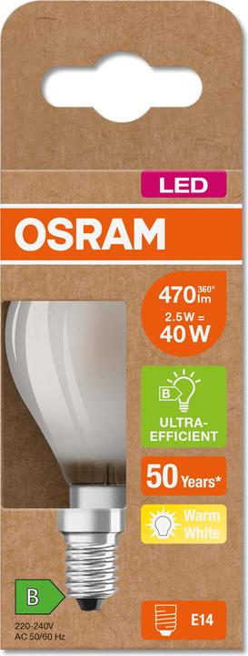 Actual product image Osram OSR LEDFil Drop Ultra 2.5W (E14, 2.50 W, 470 lm, 1 x, B)