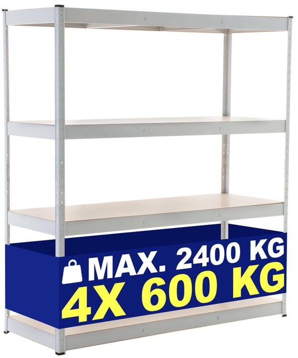 Image du produit Swisshandel24 Étagère pour charges lourdes 160x60x180 cm, blanche