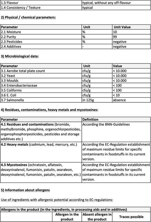 Valori nutrizionali e ingredienti Zimmerli Adaptogene Bacche di Goji (BIO) (1 Pezzo/i, 100 g)
