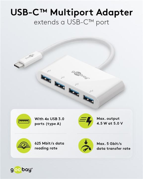 Produktbild Goobay 4-fach USB-C Multiport (USB-C, 4 Ports)