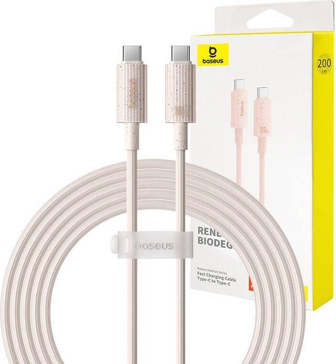 Produktbild Baseus Fast Charging cable USB-C to USB-C Habitat Series 2m 100W (pink) (2 m, USB 3.0, 100 W)