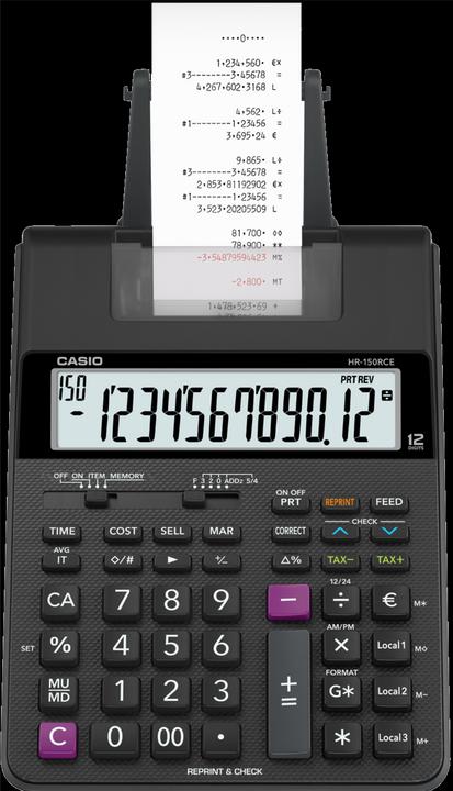 Actual product image Casio Hr-150rce (Batteries, Electrical connection)