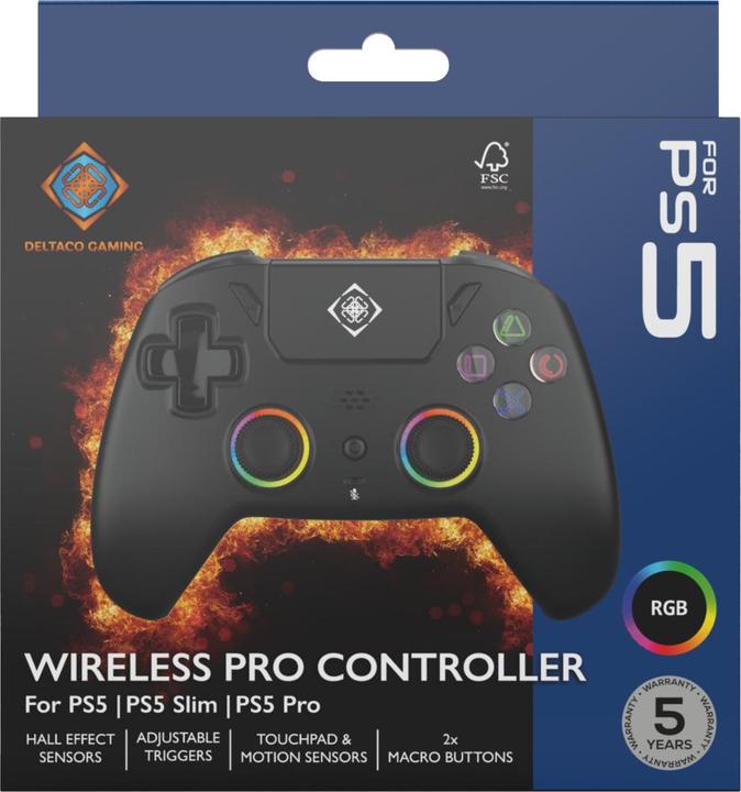 Produktbild Deltaco PS5 - Gaming Controller Wireless (PS5, iOS, PC, Android)
