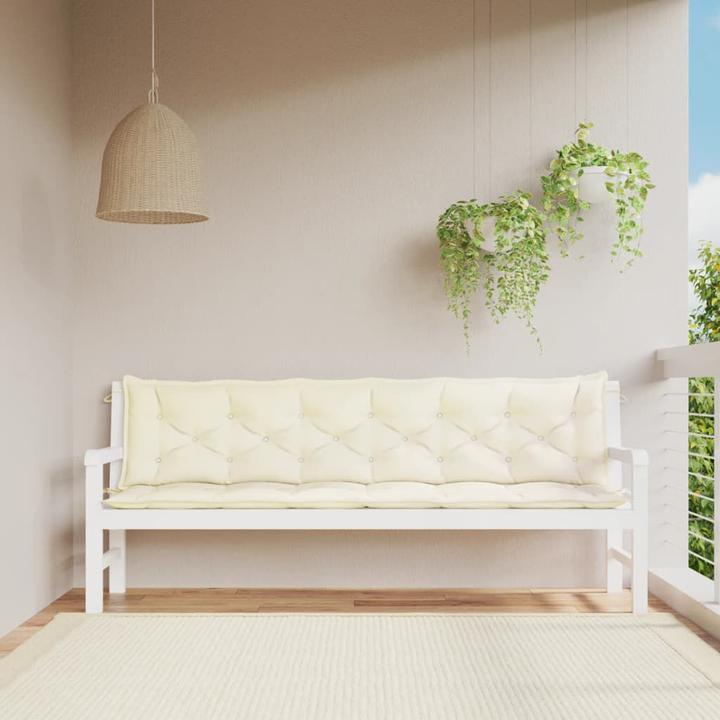 Image du produit VidaXL Coussins de banc de jardin 2 pcs. O x tissu ford (200 x 50 x 7 cm)