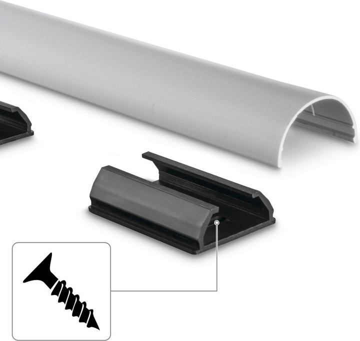 Immagine prodotto Hama Canalina in alluminio, semitonda, 110 x 3,3 x 1,8 cm, argento (Tubazione, 110 cm)