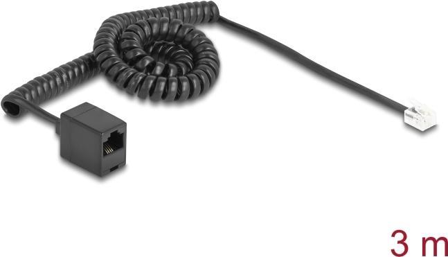 Actual product image Delock Telephone cable / spiral cable RJ11 plug to RJ45 socket