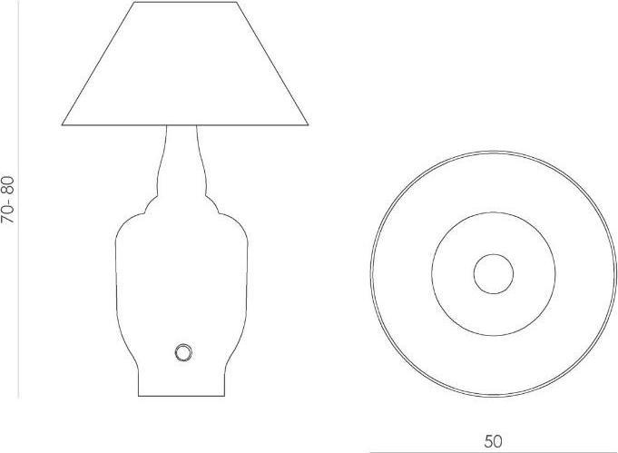 Produktbild Gie El LGH0181 - Glastischlampe BEE türkis (E27)