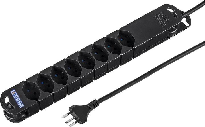 Steffen Steckdosenleiste VARIABL 8xT13 3m schwarz (8 x, Typ 13, 3 m)