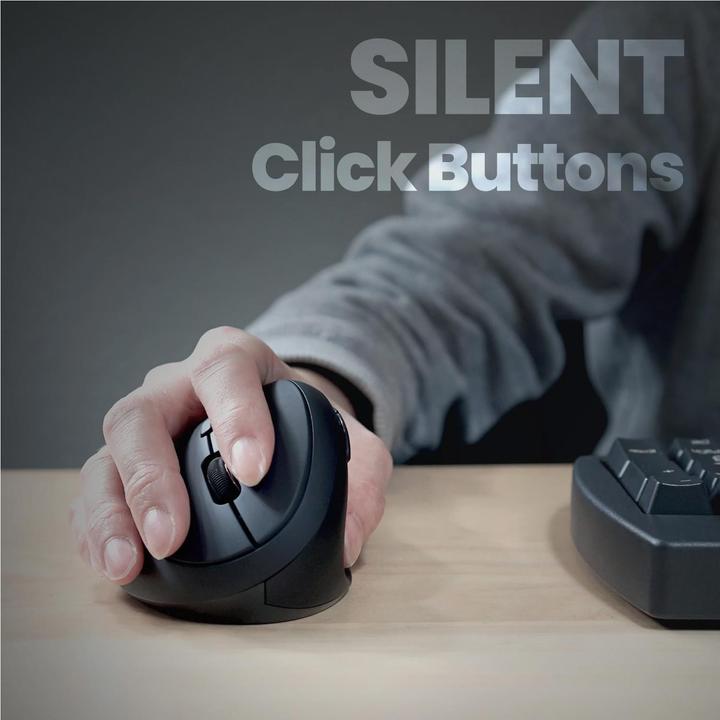 Actual product image Perixx PERIMICE-719L, Small ergonomic mouse for left-handers, cordless, black (Wireless)
