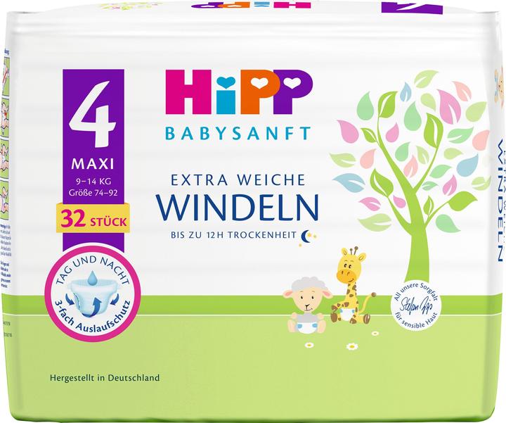 Immagine prodotto Hipp Baby Soft (Dimensione 4, Pacco trasportabile, 32 Pezzo/i)