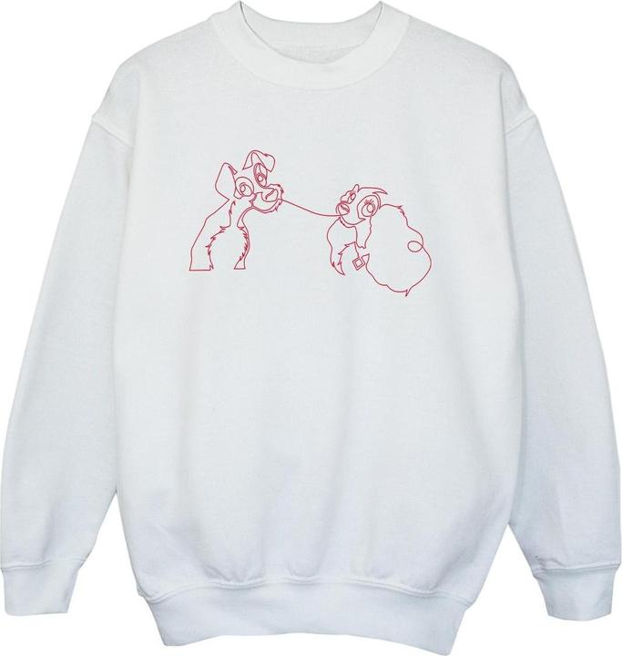 Actual product image Disney Boys Lady And The Tramp Spaghetti Outline Sweatshirt (152, 158)
