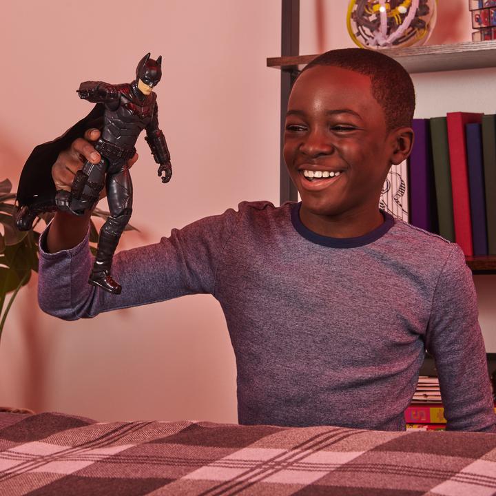 Actual product image Spin Master DC Comics Batman "The Batman" Batman action figure with cloth cape in authentic