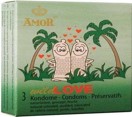 Amor Wild Love" 3 nubby condoms for wild love and passion (3 pcs.)