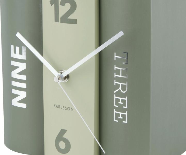 Produktbild Karlsson Table clock Book green tones paper, 20x15x20cm
