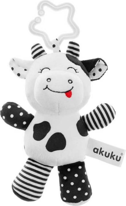 Akuku A0471 Vache Hochet Vache Noir Et Blanc Peluche