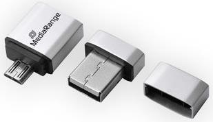 Image du produit MediaRange Nano clé mémoire USB avec adaptateur micro USB (16 Go, USB-A, Micro USB, USB 2.0)