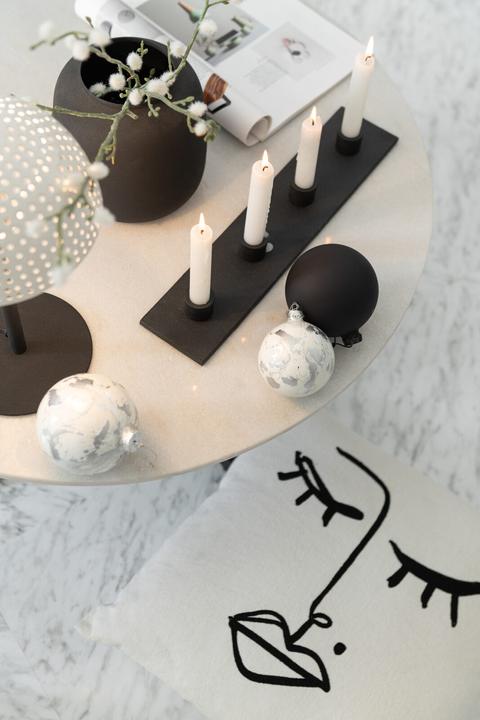 Actual product image J-Line Cushion Melissa Cotton Black/White (47 x 47 cm)