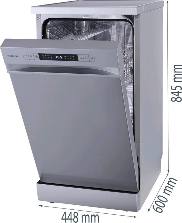 Actual product image Hisense HS522E10X Freestanding dishwasher 45 cm
