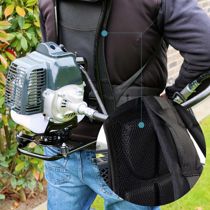 Produktbild Wiltec 4-in-1 Backpacker Multifunktionsgerät 2-Takt Motor Rucksack Rasentrimmer (Rasentrimmer, Gartenmaschinen Aufsatz)